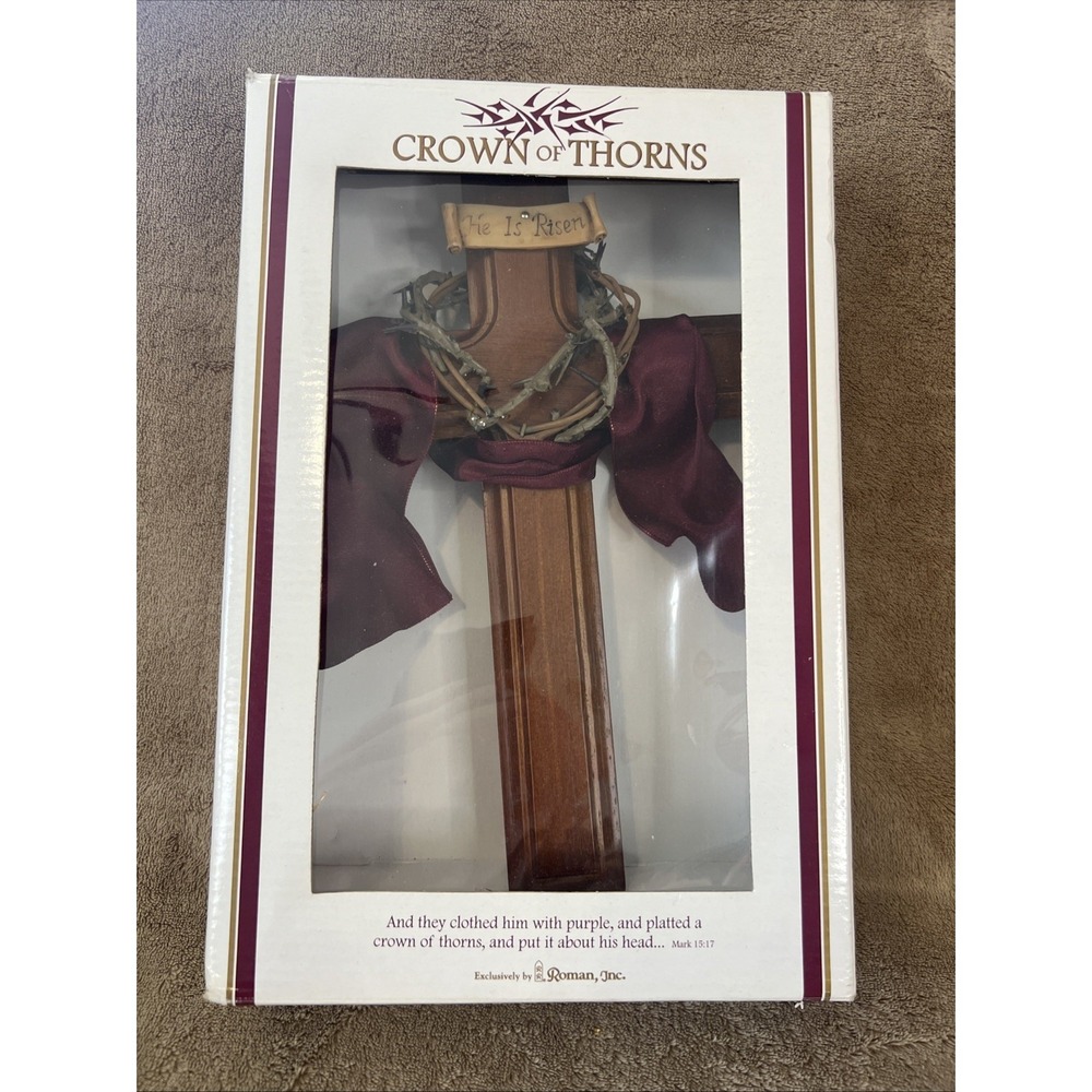 Roman Inc Crown of Thorns Resin Cross 10" Religious Gift Jesus